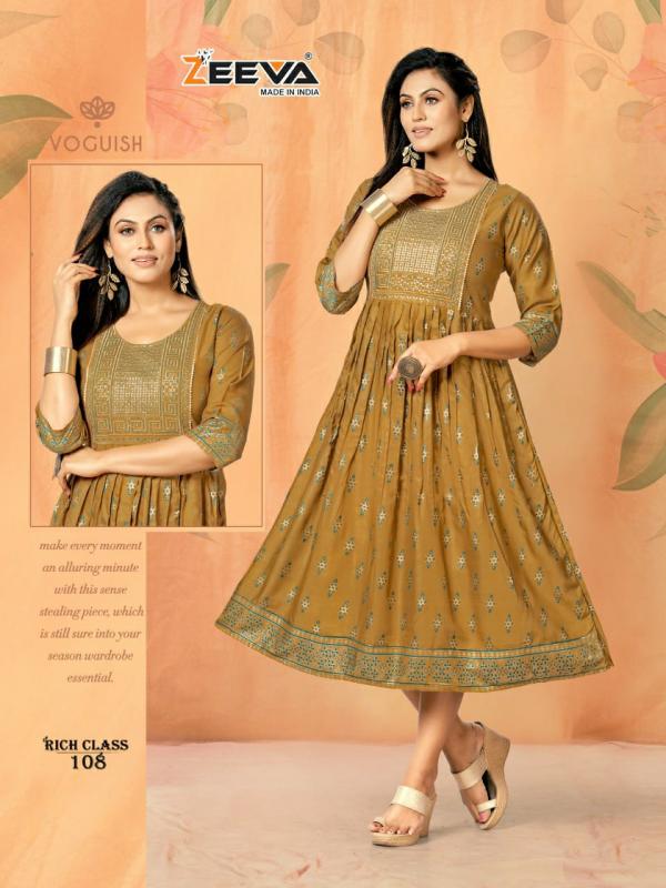 Zeeva Rich Class Rayon Designer Anarkali Kurti collection